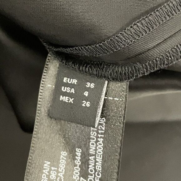 Massimo Dutti Women Midi Dress EU 36 US 4 Black Sleeveless Deep V Neck NWOT - Picture 6 of 11